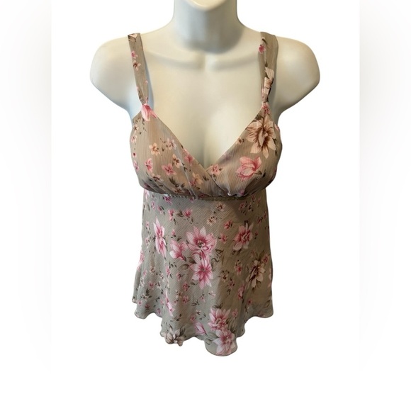 Y2K Floral Babydoll Chiffon Top Sz S Empire Waist Ties At Back Whimsy Fairy - Picture 1 of 7